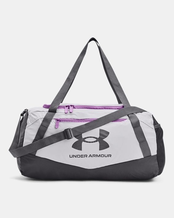 UA Hustle 5.0 XS摺疊式旅行袋 in Gray image number 0